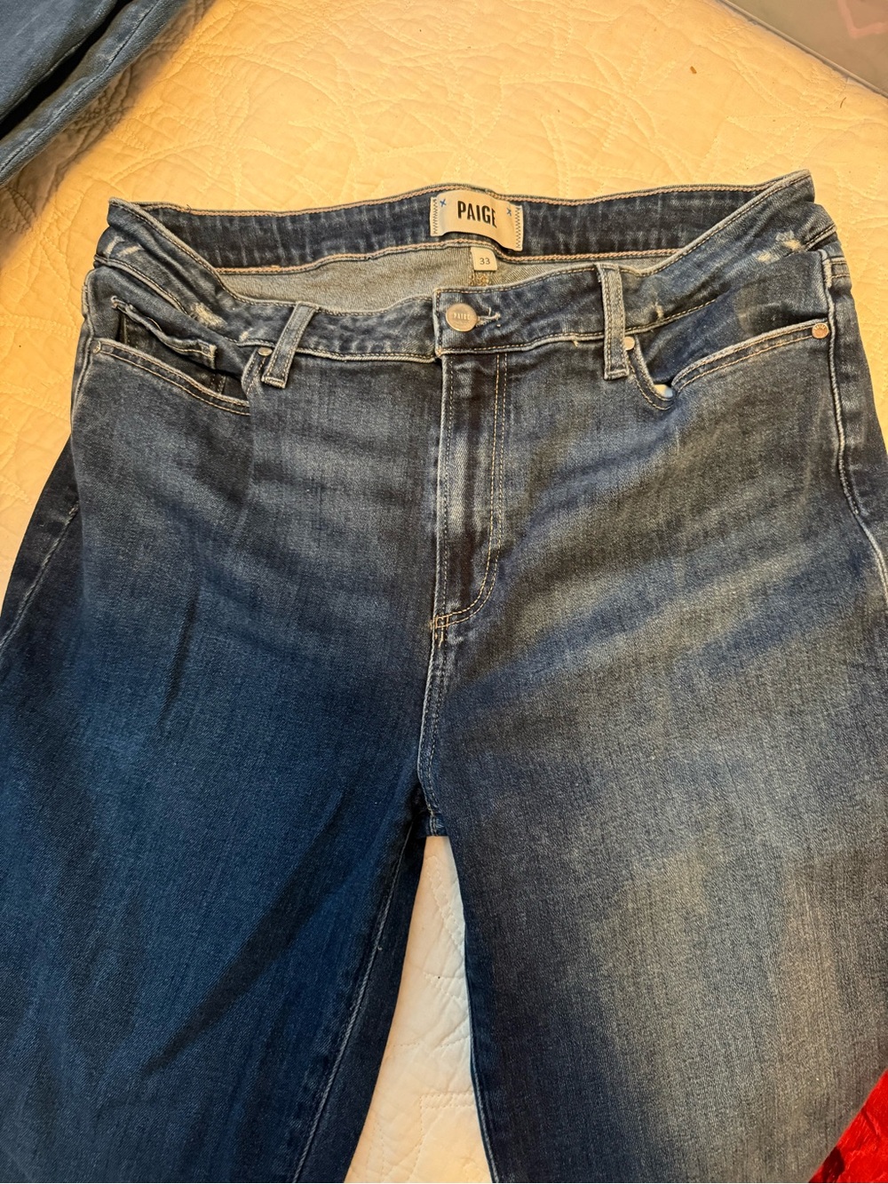 PAIGE Straight-Leg Jeans in Dark Blue Wash